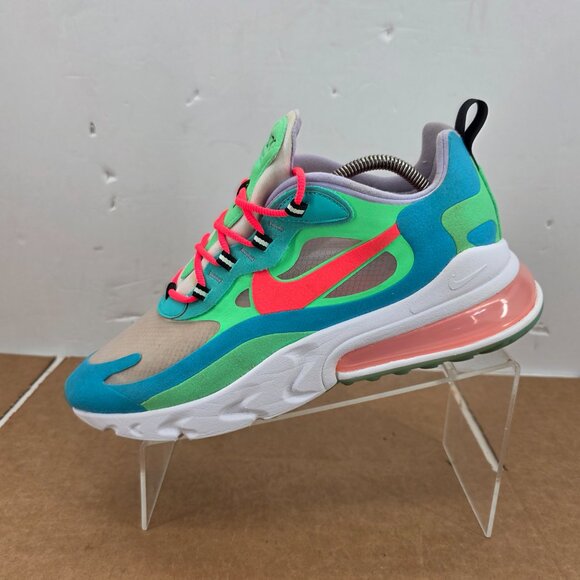 Nike Air Max 270 React Women's Electro Green Lagoon Shoes AT6174-300 W 11.5 M 10 - Picture 5 of 9